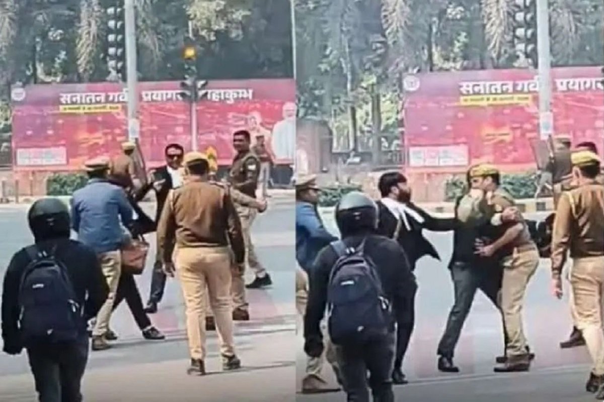 Clash Between Police and Lawyers: सीएम के दौरे के बीच प्रयागराज में बवाल, पुलिस और वकीलों में झड़प, इस वजह से हुआ विवाद