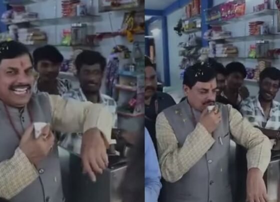 CM Mohan Yadav sipped tea