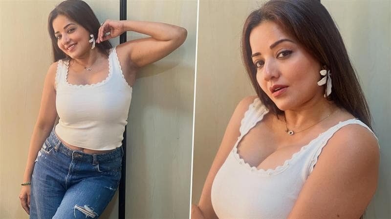 Monalisa Hot Look: व्हाइट टॉप और डेनिम में मोनालिसा का स्टाइलिश अंदाज़, एक्ट्रेस की फिटनेस देख मोहित हुए फैंस