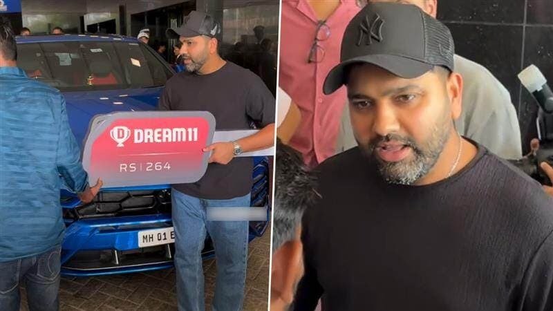 रोहित शर्मा ने अपनी कीमती लेम्बोर्गिनी उरुस Dream11 विनर युवराज वाघ को सौंपी, ‘0264’ नंबर प्लेट है बेहद खास