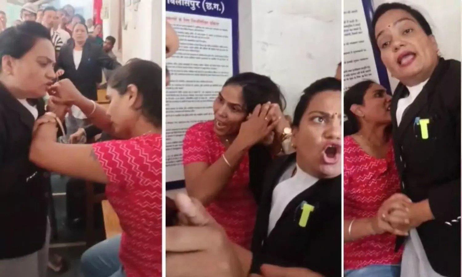 फैमिली कोर्ट परिसर में महिला वकील का तांडव, फरियादी महिला और परिजनों से की मारपीट, देखें वीडियो