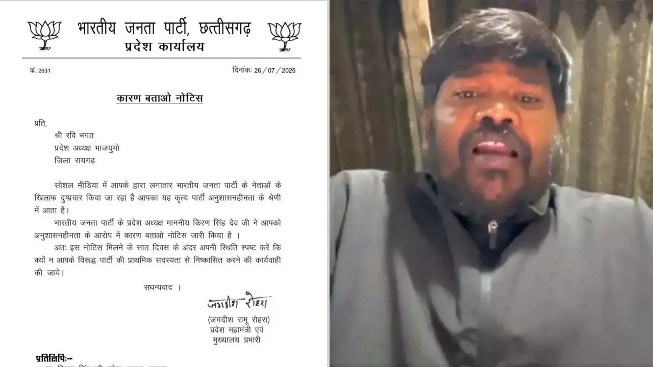 CG Politics: अपनी ही सरकार पर BJYM के प्रदेश अध्यक्ष ने खड़े किए सवाल, अब पार्टी ने थमाया नोटिस, इतने दिनों में मांगा जवाब