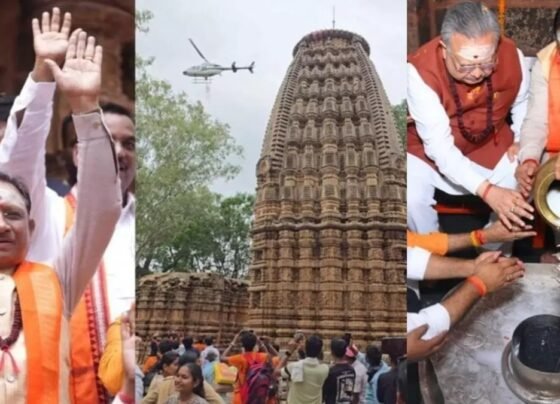 Flowers Showered on Kanwariyas in Bhoramdev