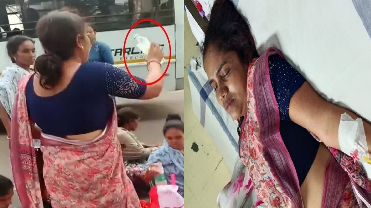 डिप्टी सीएम के घर के बाहर महिला ने पिया फिनाइल, 2 दिन से अनुकंपा नियुक्ति की मांग को लेकर कर रही थी धरना, मौके पर मचा हड़कंप