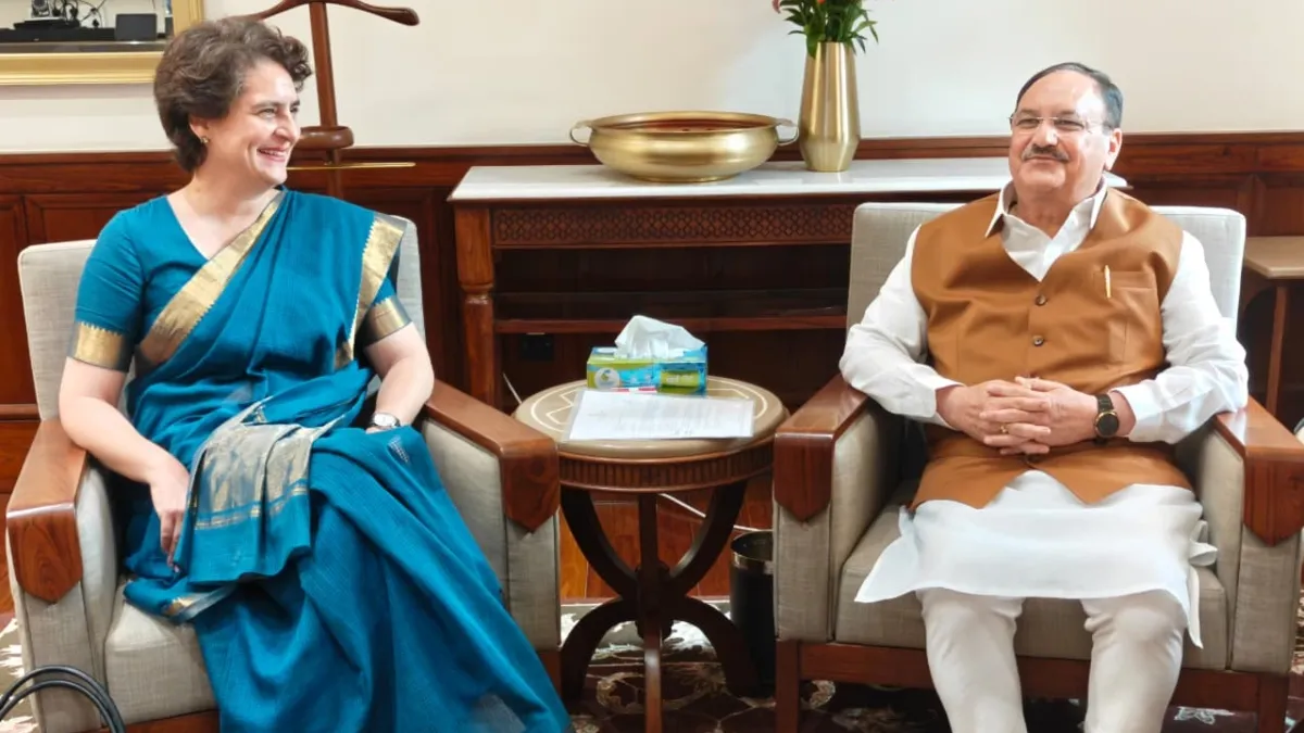 Priyanka Gandhi met JP Nadda: जेपी नड्डा से मिलने पहुंची प्रियंका गांधी, जानें दोनों के बीच किस मुद्दे पर हुई चर्चा