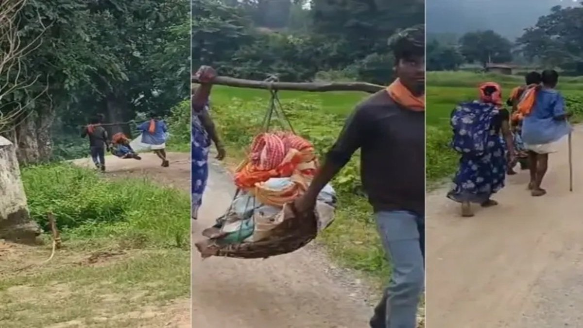 Chhattisgarh Health System: छत्तीसगढ़ में फिर सामने आई बदहाली की तस्वीर, बुजुर्ग मरीज को नहीं मिली एंबुलेंस, 25 किमी तक टोकरी में ढोकर ले गए परिजन