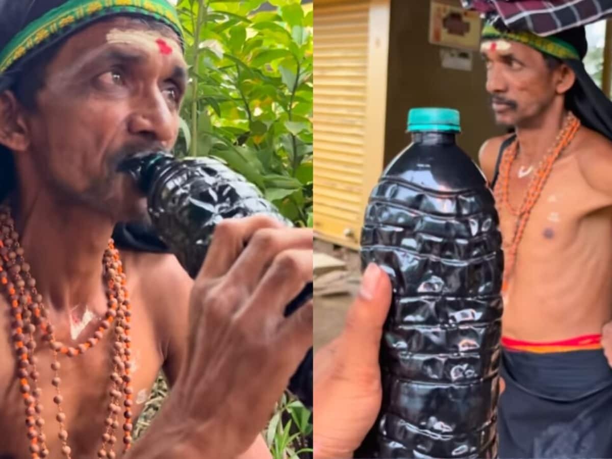 खाना नहीं केवल इंजन ऑयल पीता यह शख्स, रोजाना 7 से 8 लीटर की है खुराक
