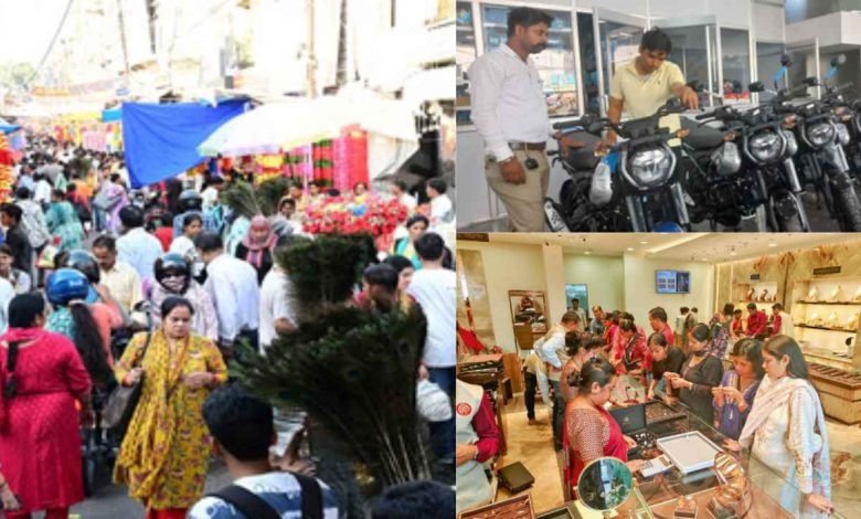 धनतेरस पर छत्तीसगढ़ में 4 हजार करोड़ का कारोबार, 1200 करोड़ की गाड़ियां बिकीं, सोने-चांदी से सजा बाजार