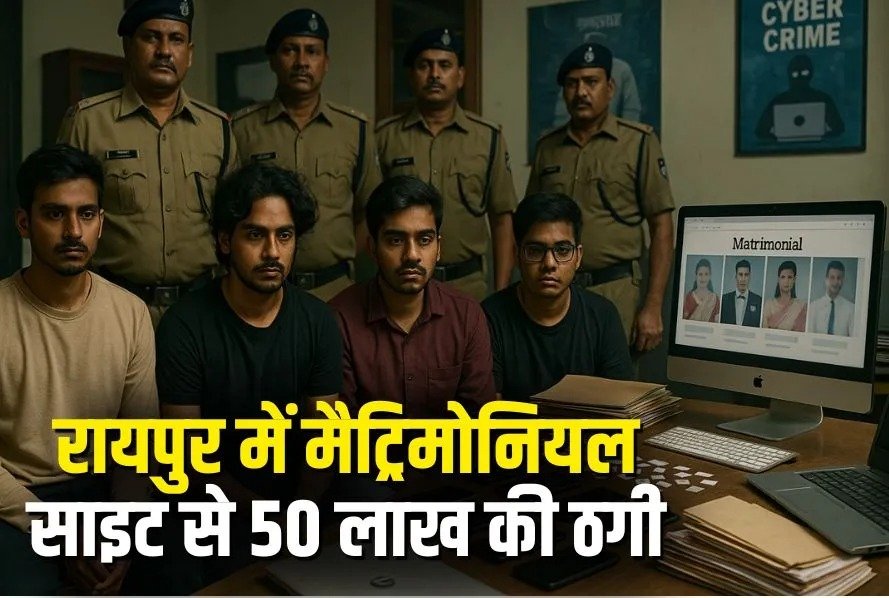 रायपुर में बैठकर देशभर में ठगी, मैट्रिमोनियल साइट के नाम पर 50 लाख की ऑनलाइन धोखाधड़ी, चार आरोपी गिरफ्तार