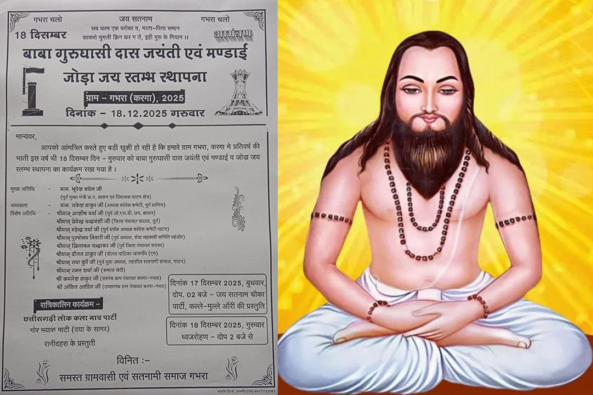 ग्राम गभरा में 18 दिसंबर को बाबा गुरुघासी दास जयंती एवं मड़ई का आयोजन, जोड़ा जैतखांभ की होगी स्थापना, भूपेश बघेल होंगे शामिल