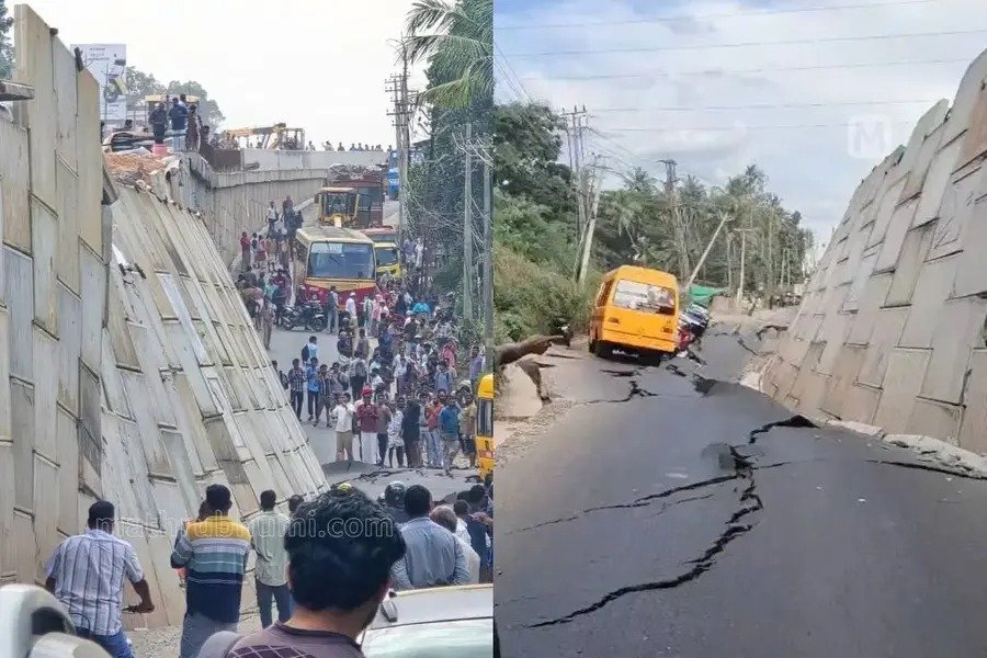Kollam Road Collapse : केरल के कोल्लम में धंसा NH-66 का अप्रोच रोड, स्कूल बस समेत फंसी कई गाड़ियां, देखें VIDEO