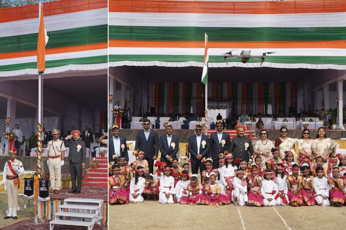 SECL मुख्यालय में 77वां गणतंत्र दिवस उत्साह और गरिमा के साथ मनाया गया, सीएमडी हरीश दुहन ने किया ध्वजारोहण