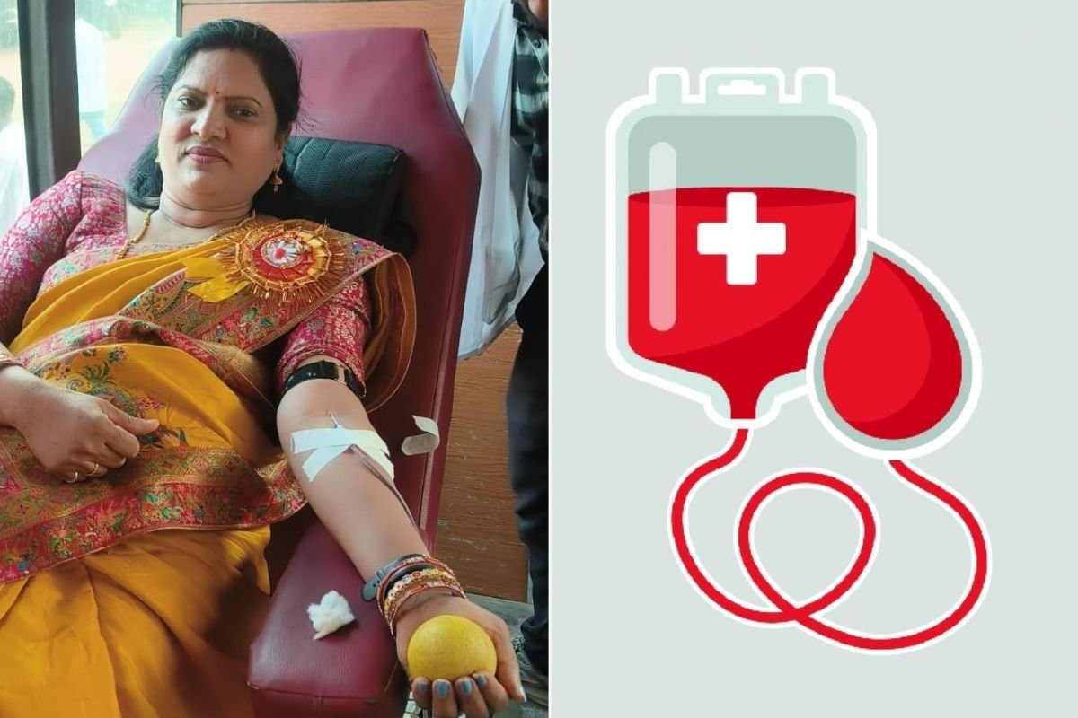 पाटन की जनपद पंचायत अध्यक्ष कीर्ति नायक ने कुर्मी समाज के अधिवेशन में स्वयं रक्तदान कर समाज को किया प्रेरित