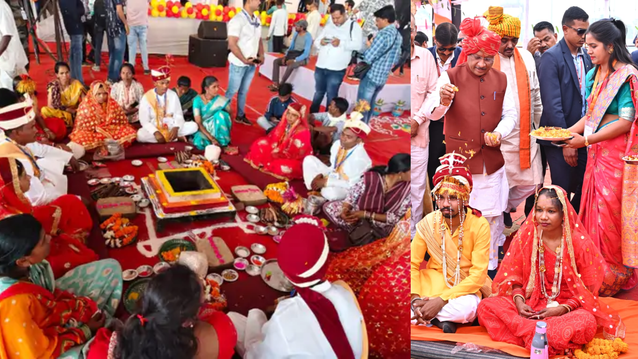 CG News: मुख्यमंत्री कन्या विवाह योजना: 6412 जोड़ों ने लिए सात फेरे, सीएम विष्णुदेव साय ने दिया आशीर्वाद