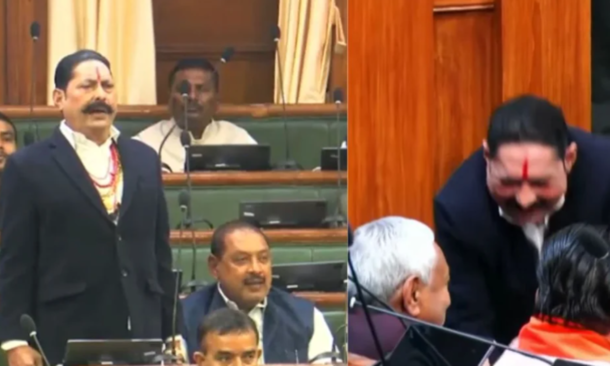 जेल में बंद जेडीयू विधायक अनंत सिंह ने ली शपथ, छुए मुख्यमंत्री के पैर, चल रहा है हत्याकांड का केस