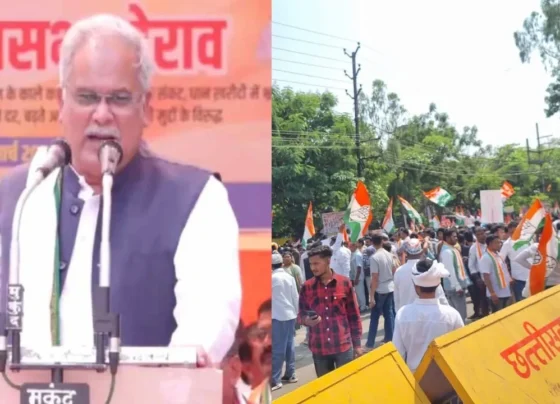 Chhattisgarh Congress Protest