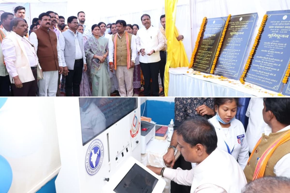 भानपुरी अस्पताल में हेल्थ एटीएम का शुभारंभ, मंत्री केदार कश्यप और सांसद महेश कश्यप ने नारायणपुर क्षेत्र में विकास कार्यों का किया भूमिपूजन