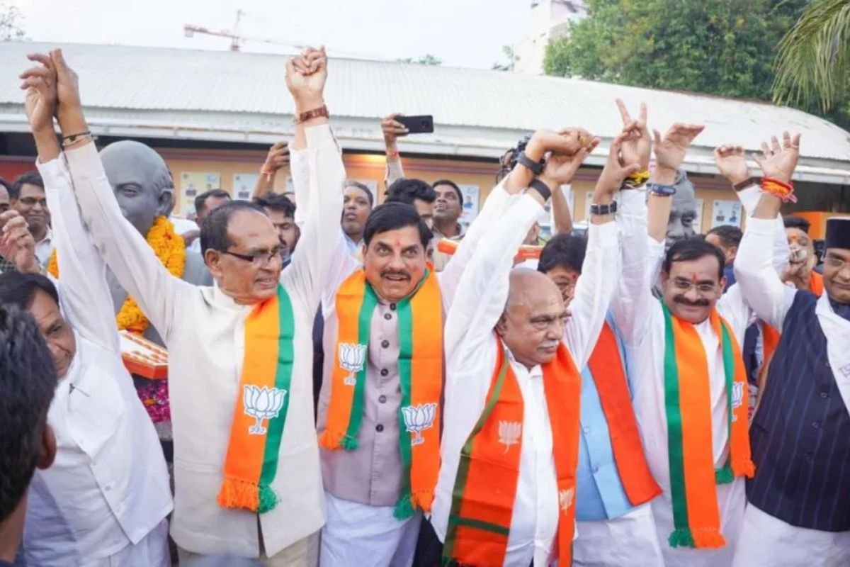 भाजपा की जीत पर भोपाल में जश्न: सीएम मोहन यादव ने विपक्ष पर साधा निशाना, बोले—यह देशभक्तों की जीत