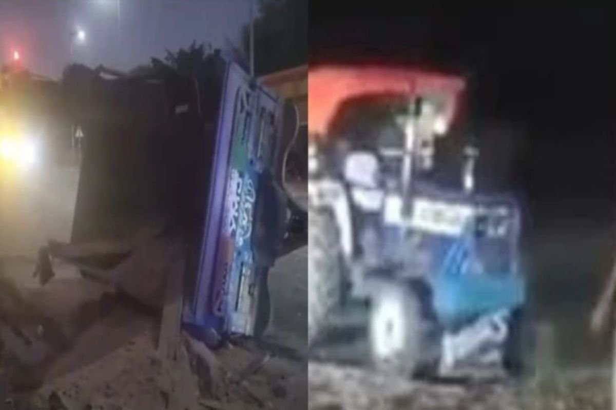 मुरैना में अवैध रेत परिवहन पर कार्रवाई: पीछा करने पर ट्रॉली पलटी, चालक फरार