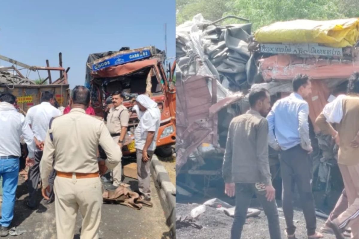 सीहोर में भीषण सड़क हादसा: ट्रक-आईसर की आमने-सामने टक्कर, चालक गंभीर घायल, पैर कटने की आशंका