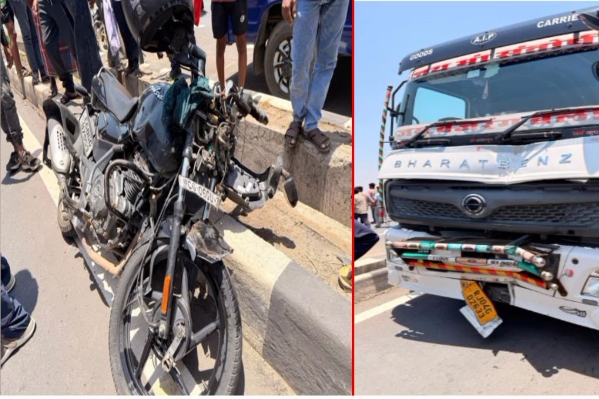 महासमुंद में दर्दनाक सड़क हादसा: ट्रक की चपेट में आने से पुलिस हवलदार की मौत, चालक फरार