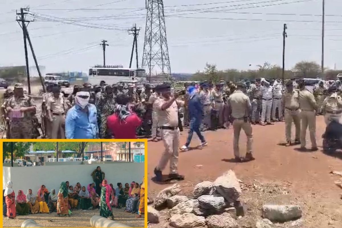 रायपुर में बिजली सब स्टेशन निर्माण को लेकर बवाल, ग्रामीणों और पुलिस के बीच झड़प