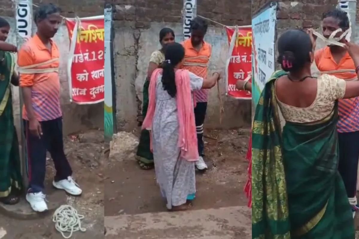 Balaghat News: शराब पीकर हंगामा करना पड़ा भारी, पत्नी ने पति को पोल से बांधा,