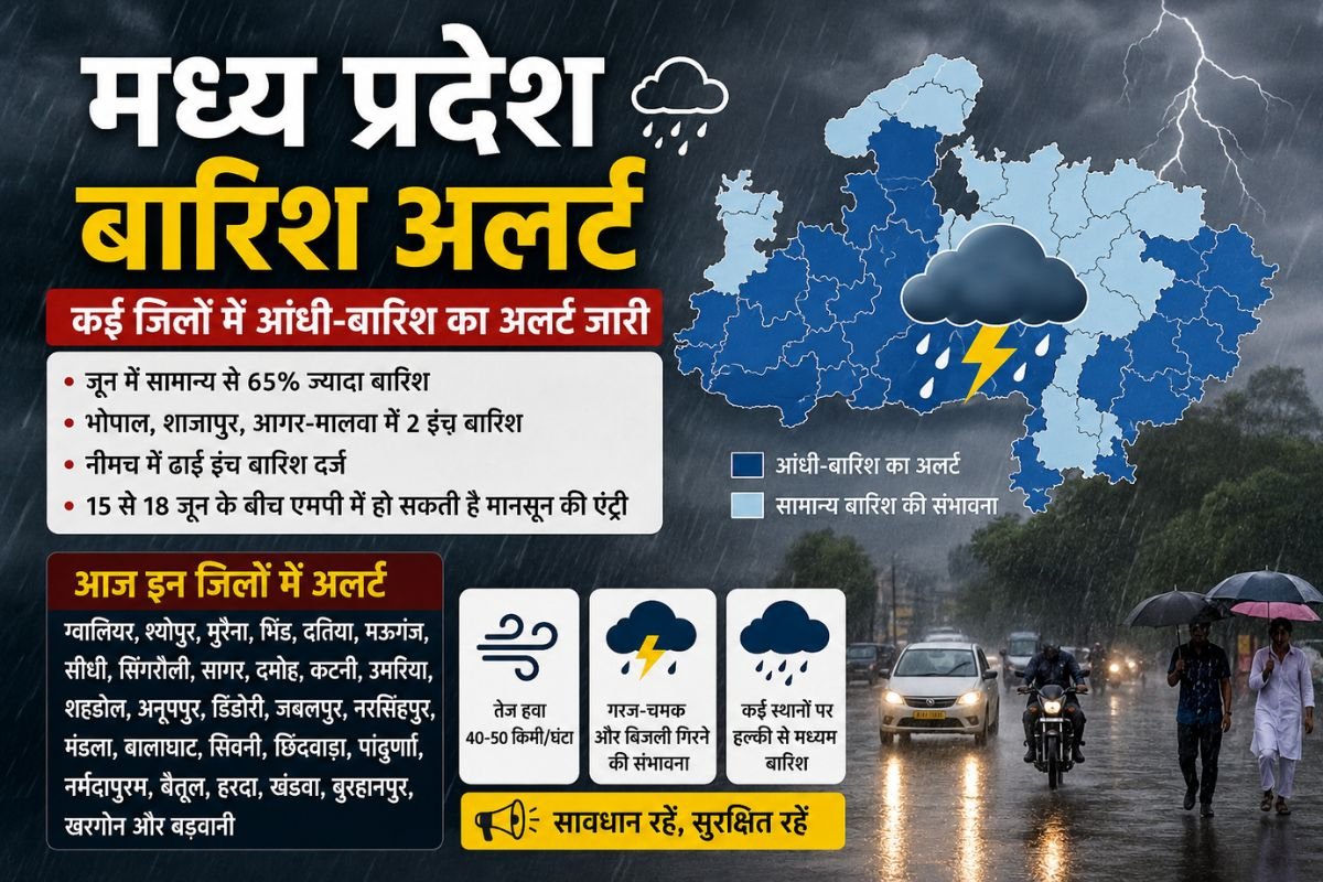 MP Weather: मानसून से पहले ही मध्य प्रदेश तरबतर, जून में सामान्य से 65% ज्यादा बारिश; 15 से 18 जून के बीच हो सकती है एंट्री