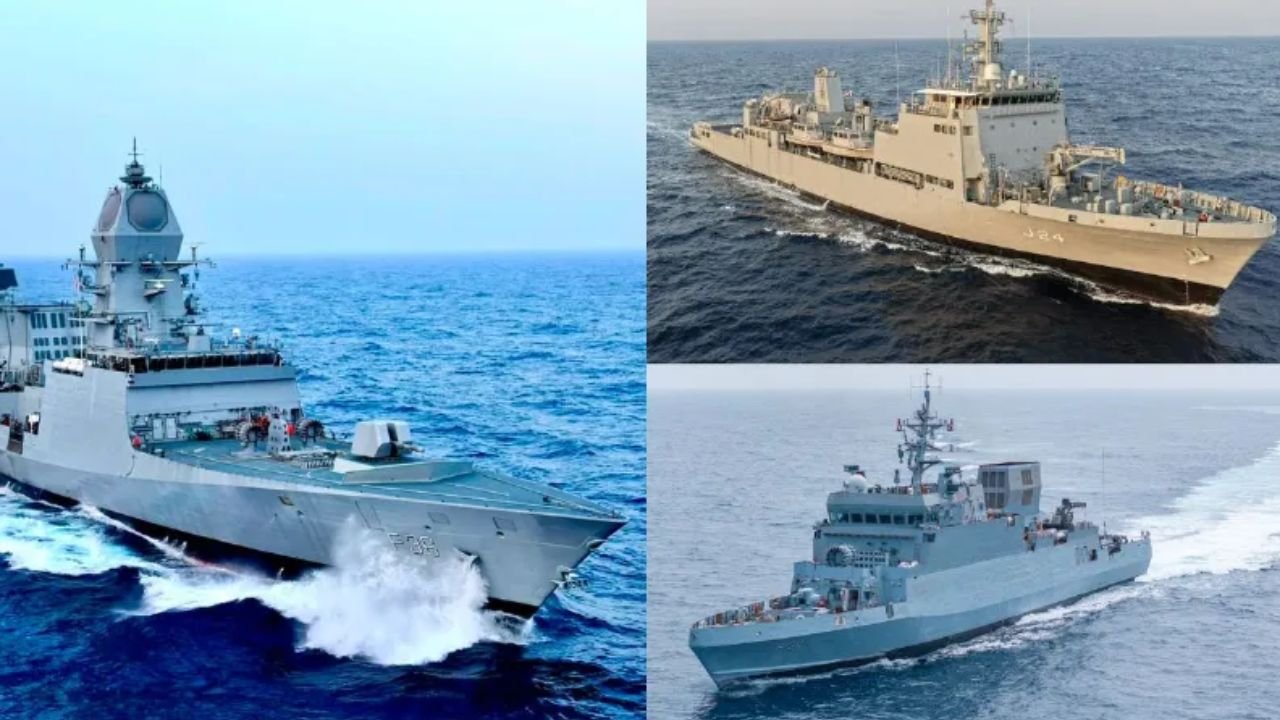 भारतीय नौसेना को मिली तीन स्वदेशी युद्धपोतों की ताकत, INS दूनागिरी, संशोधक और अग्रय हुए बेड़े में शामिल