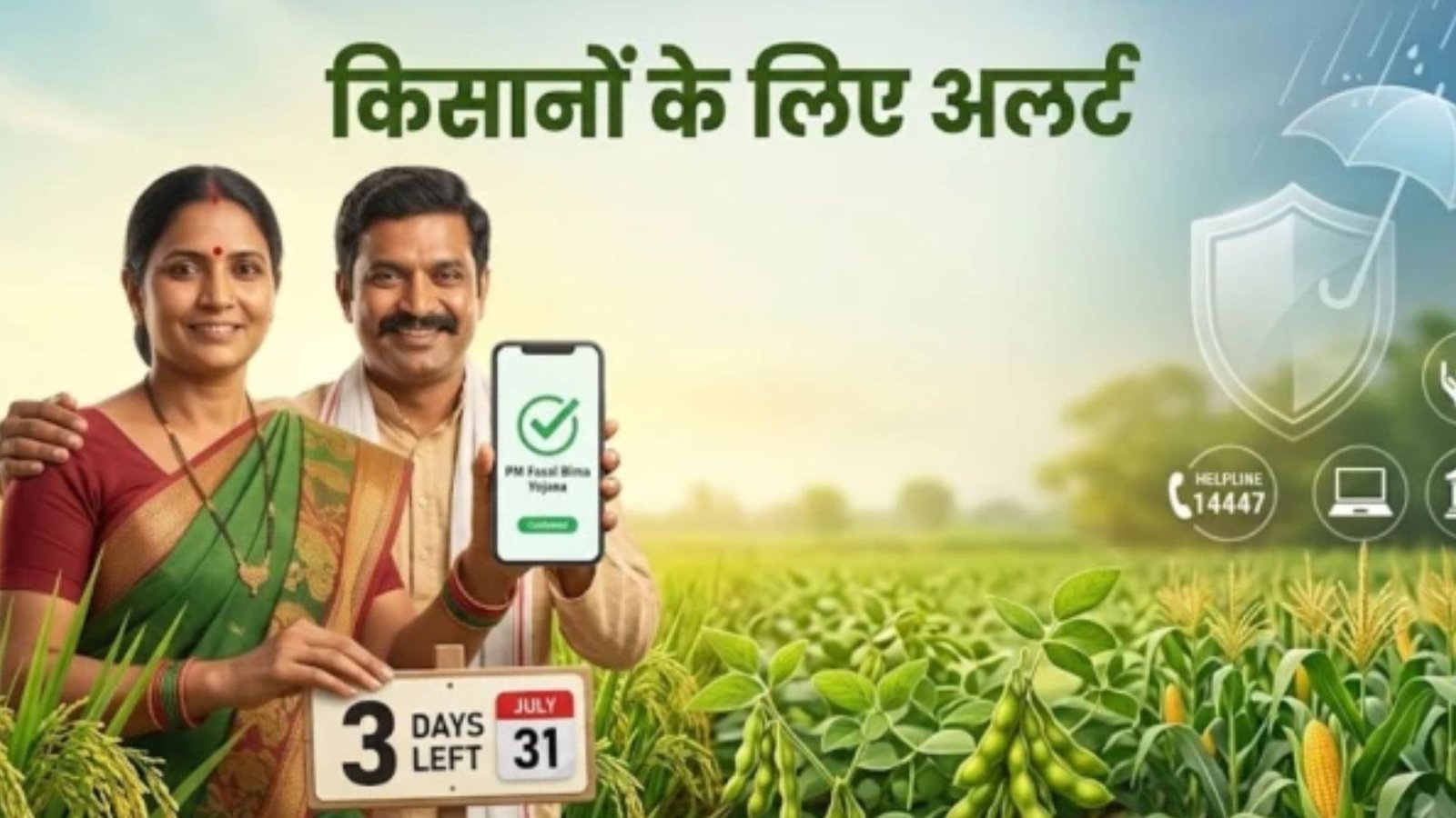 Raipur News : खरीफ फसल बीमा का आखिरी मौका: 31 जुलाई तक करें आवेदन, धान समेत इन फसलों को मिलेगा कवरेज