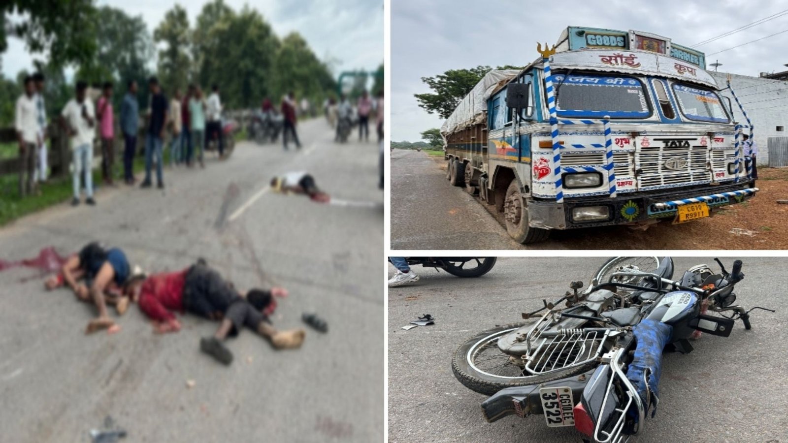 Takhatpur News : एक बाइक पर सवार थे तीन युवक, ट्रक की जोरदार टक्कर से तीनों की मौत