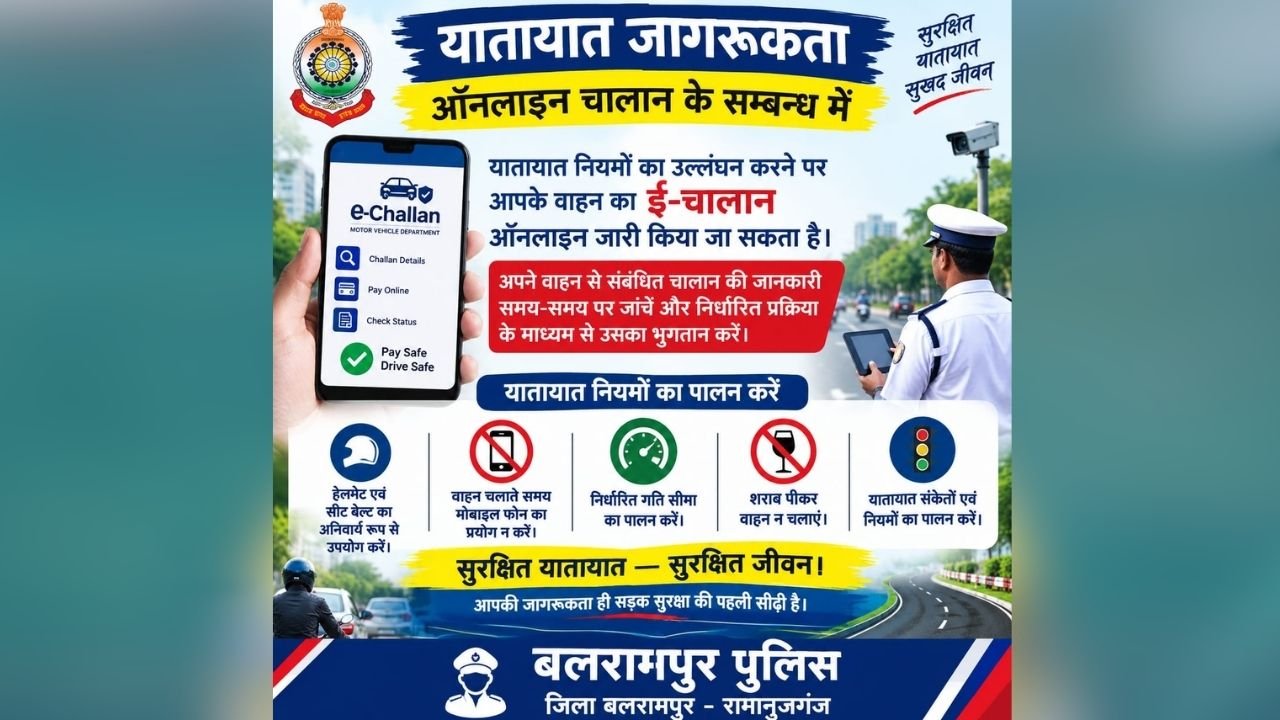 Balrampur News: बलरामपुर के सभी थानों-चौकियों में अब ई-चालान से होगी कार्रवाई, मौके पर ही बनेगा ऑनलाइन चालान