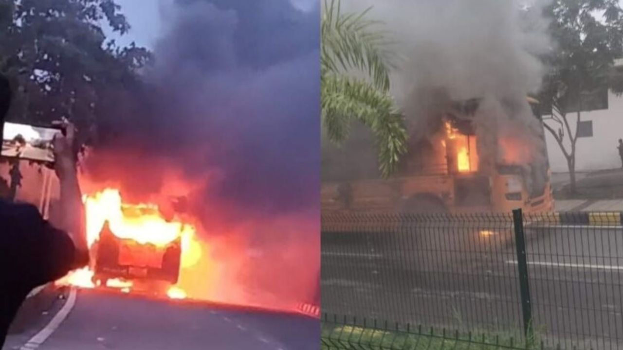 RAIPUR BREAKING : महानदी भवन में कर्मचारियों की बस में लगी भीषण आग, 30 से अधिक शासकीय कर्मचारी थे सवार