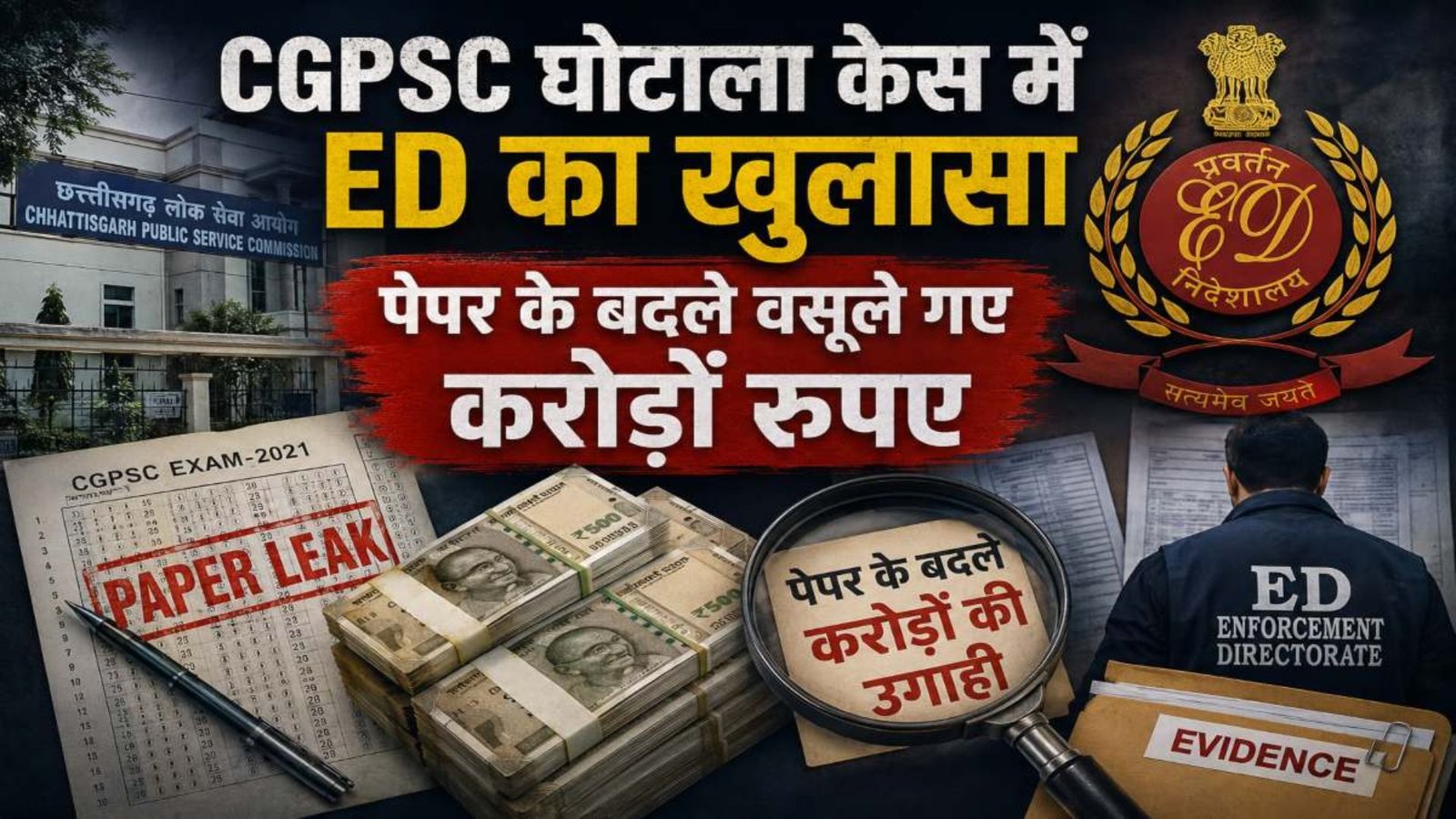 Raipur News: CGPSC-2021 पेपर लीक में करोड़ों की वसूली का आरोप, 5 ठिकानों से डिजिटल डिवाइस और अहम दस्तावेज जब्त