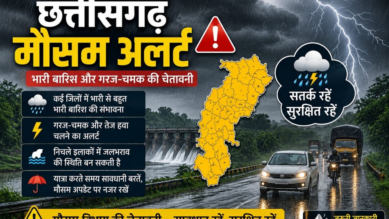 Bilaspur News: छत्तीसगढ़ में बारिश का दौर फिर तेज, बिलासपुर समेत कई जिलों में भारी बारिश की संभावना