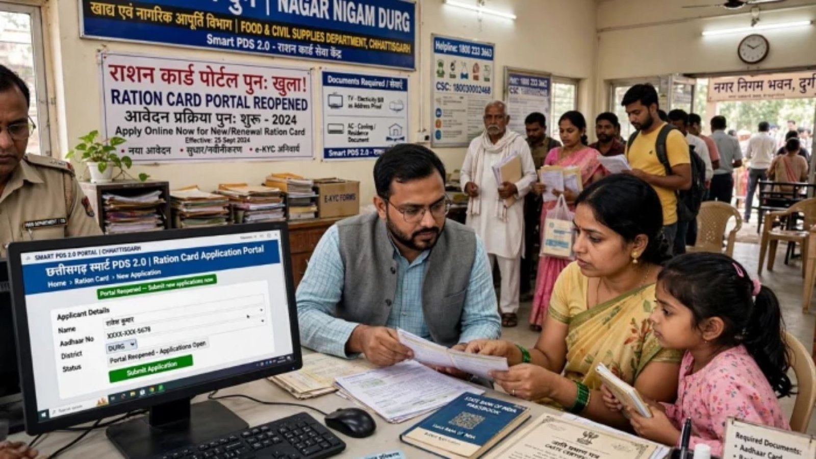 Durg News : स्मार्ट पीडीएस 2.0 पोर्टल पर शुरू हुई राशन कार्ड की प्रक्रिया, दस्तावेज स्कैन कर अपलोड करना अनिवार्य