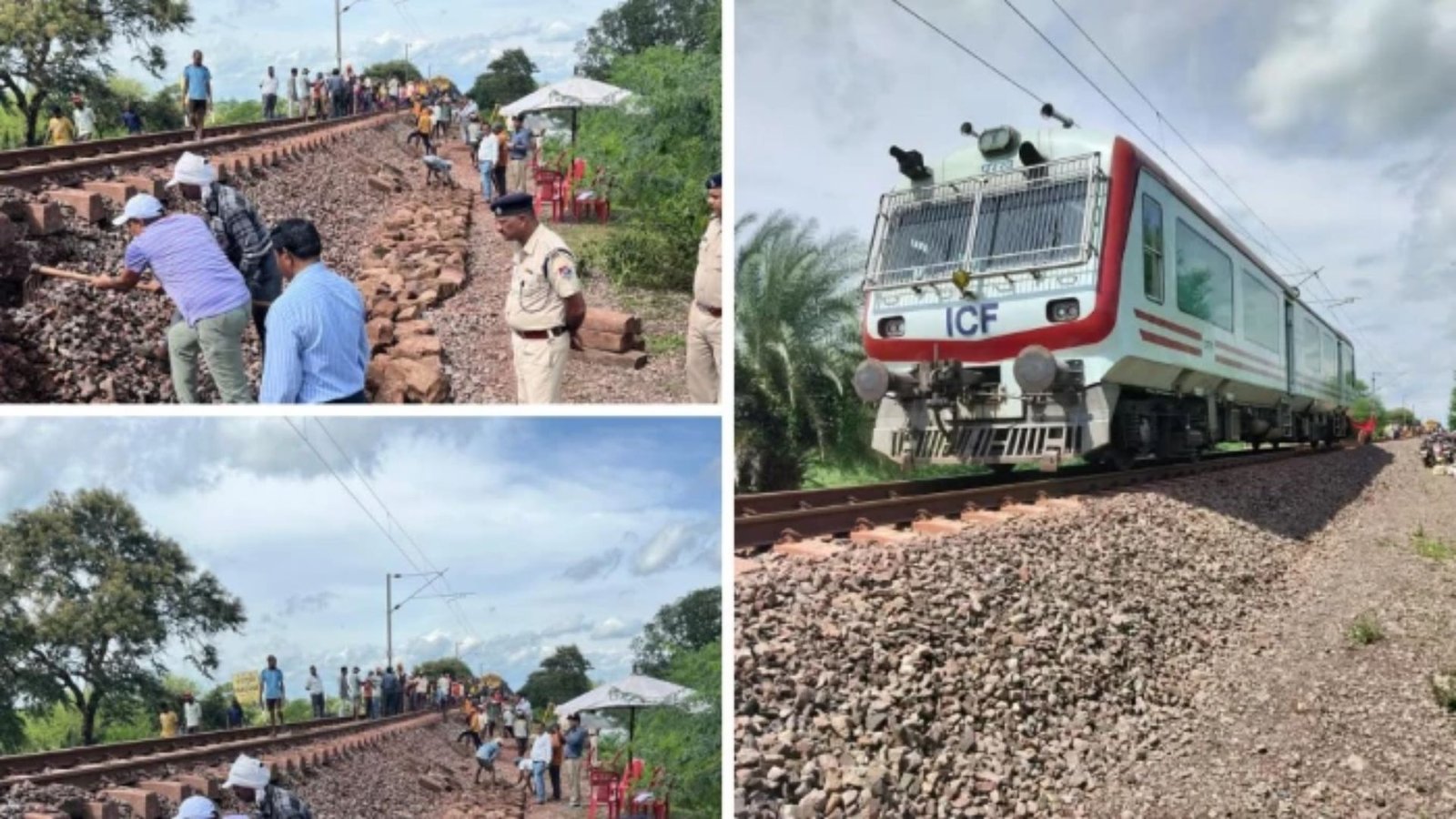 Balod News : मूसलाधार बारिश से रेल पटरी के नीचे की मिट्टी धंसी, इंजीनियरिंग टीम ने संभाला मोर्चा; कई ट्रेनें प्रभावित