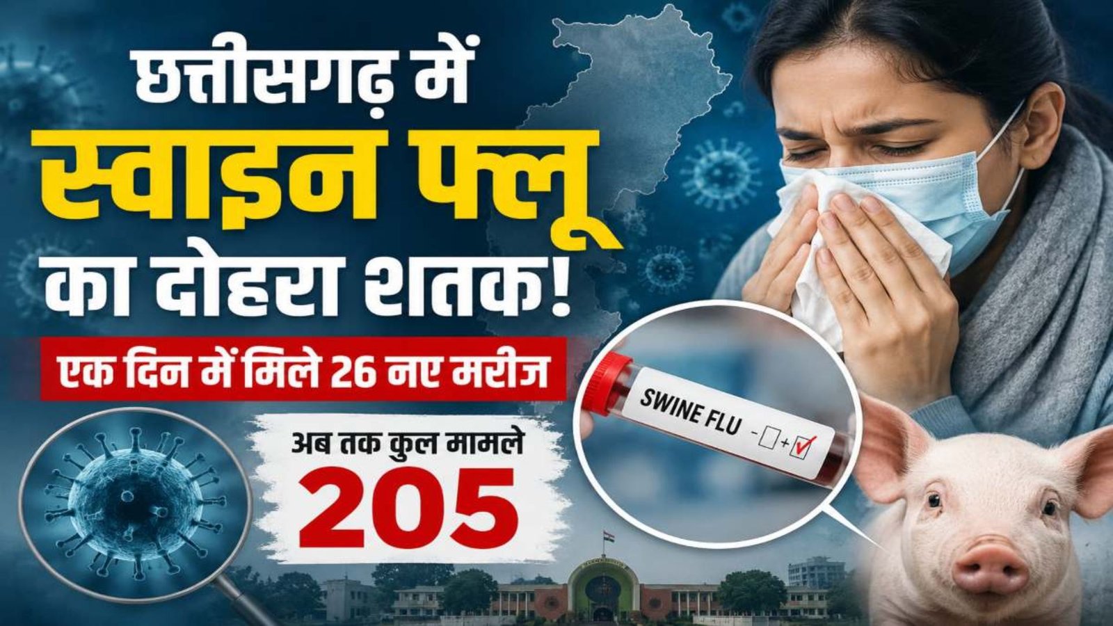 Raipur News: स्वाइन फ्लू के 205 केस, रायपुर में सबसे ज्यादा 12 नए मरीज मिले; 57 एक्टिव केस