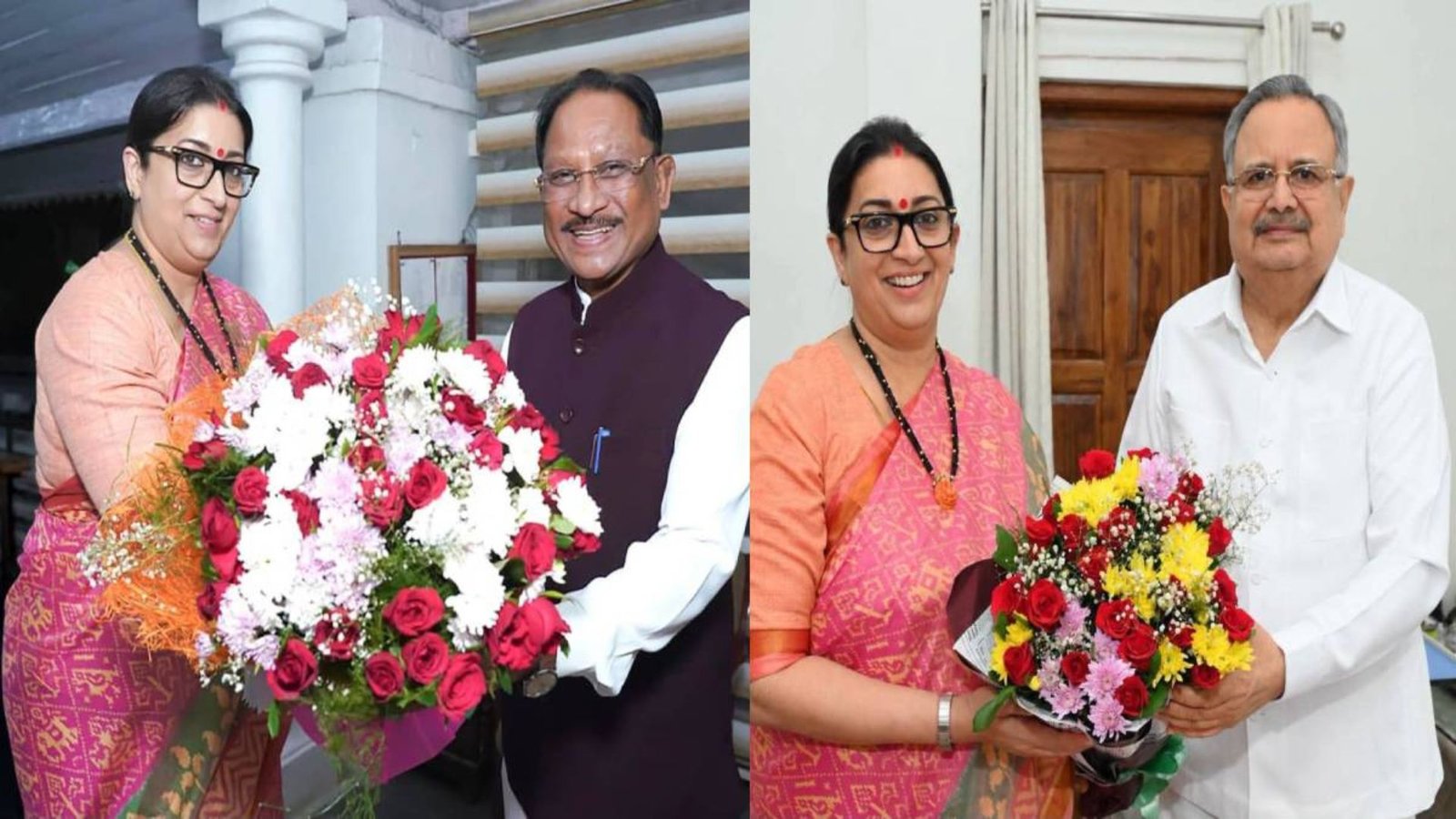 Chhattisgarh Latest News: स्मृति ईरानी ने CM विष्णुदेव साय और डॉ. रमन सिंह से की मुलाकात, विभिन्न महत्वपूर्ण विषयों पर हुई चर्चा